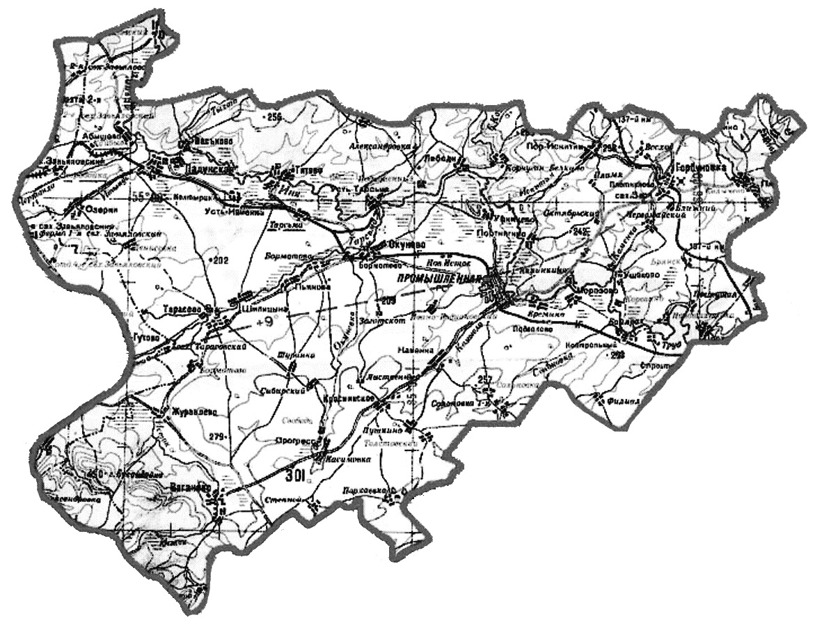 Старая карта промышленновского района